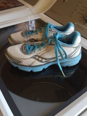 Saucony Women's Running Sneakers in White and Teal